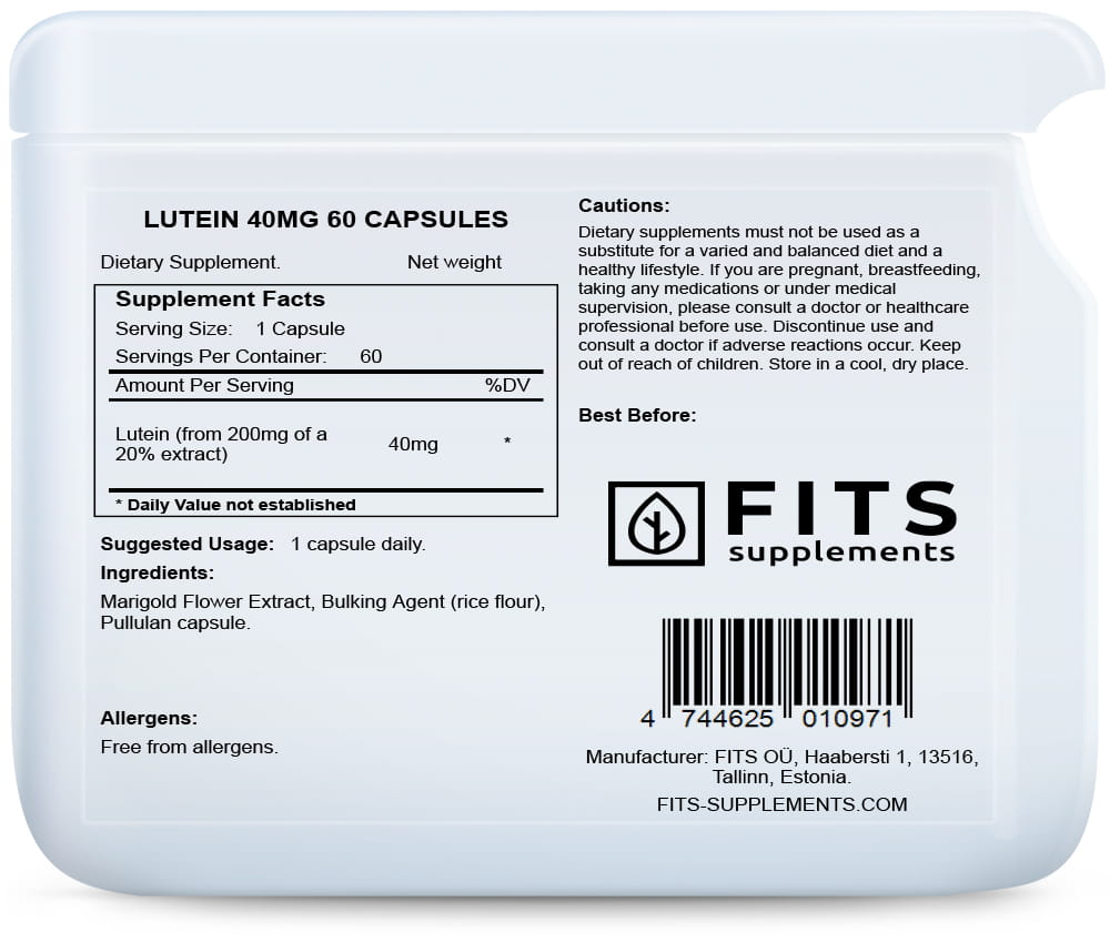 Lutéine 40mg 60 capsules