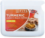 Turmeric Strong 2500mg with Ginger and Black Pepper 60 tablets - FITS Dietary Supplements
