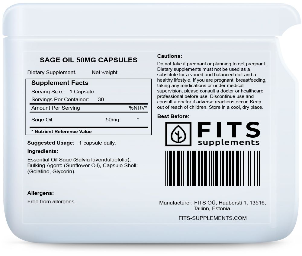Huile de Sauge 50mg 30 gélules