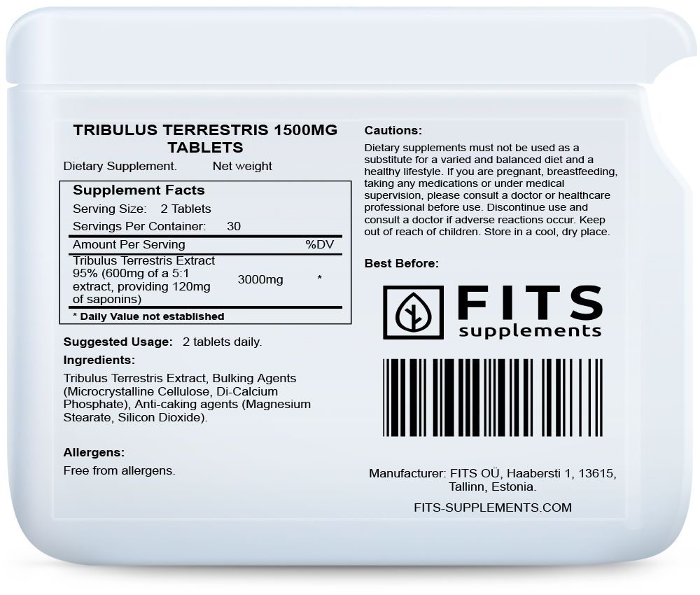 Tribulus Terrestris 1500mg 60 comprimés