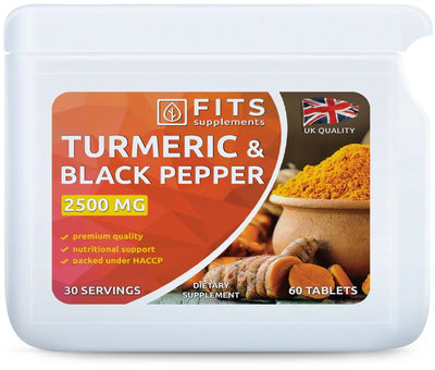 Turmeric 2500mg and Black Pepper 10mg 60 tablets