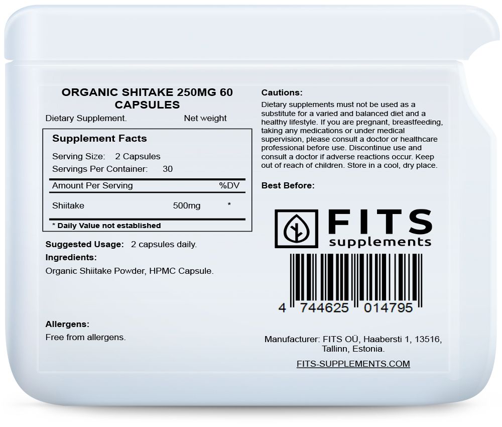 Shiitake Bio 250mg 60 gélules