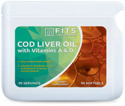 Cod Liver Oil with Vitamins A and D 90 softgels - FITS Dietary Supplements