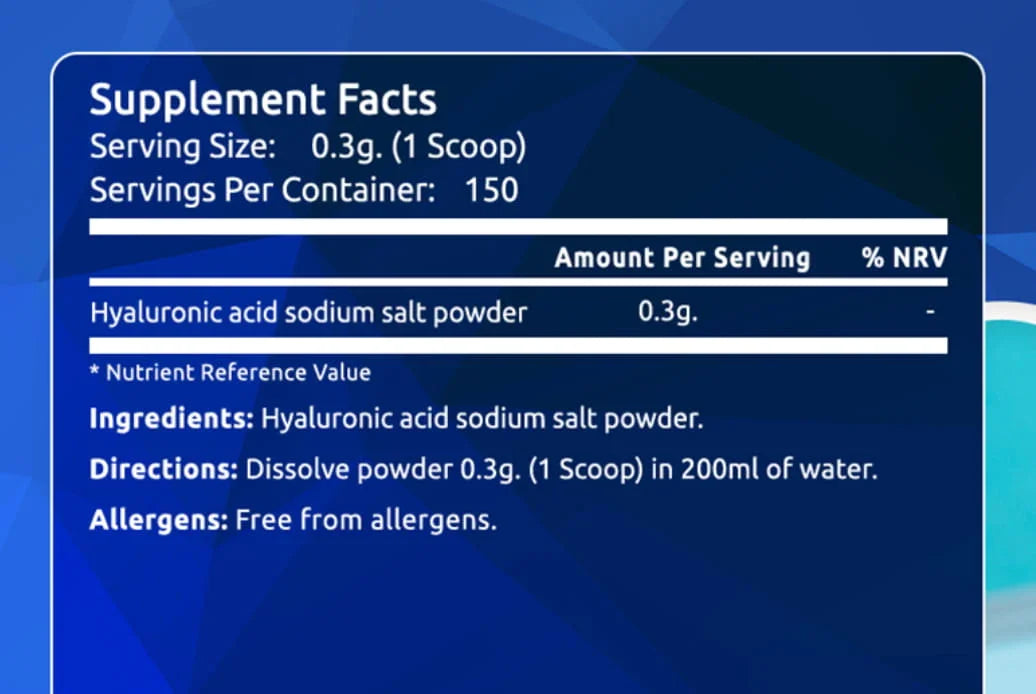 Hyaluronic Acid powder 50g - FITS Dietary Supplements