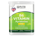 Vitamin B6 12mg 90 tablets - FITS Dietary Supplements