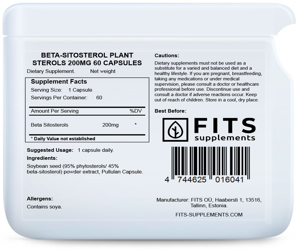 Beta-Sitosterol Plant Sterols 200mg Kapseln