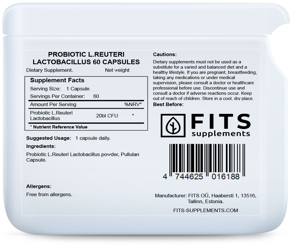 Probiotica L. Reuteri Lactobacillus 60 capsules