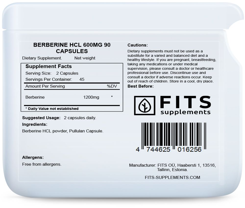 Berberin HCL Stark 600mg 90 Kapseln