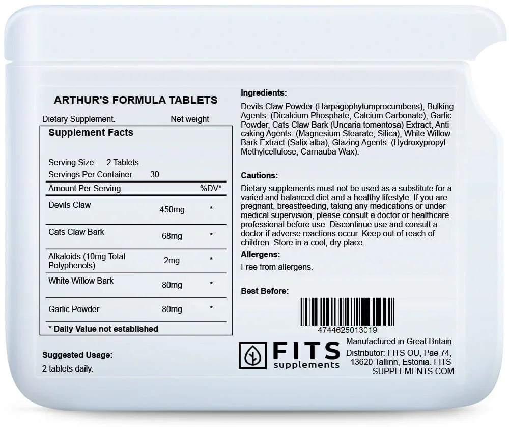 Arthur's Formula 60 tablets - FITS Dietary Supplements