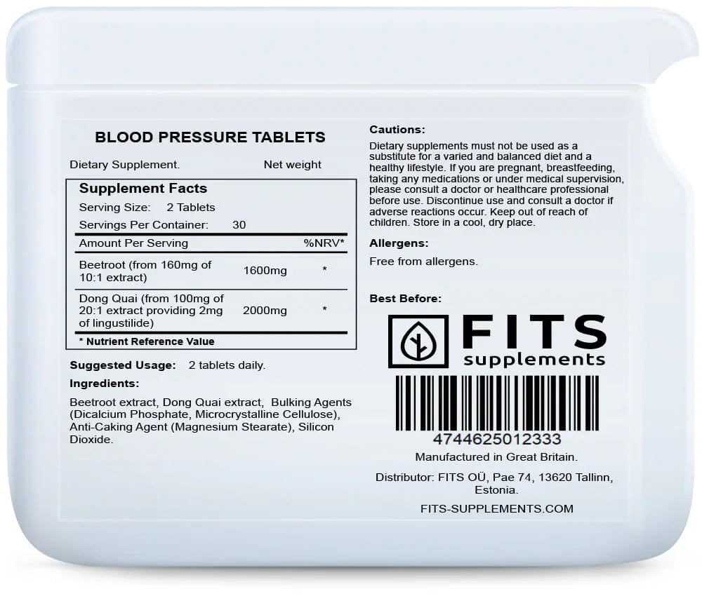 Blood Pressure 60 tablets - FITS Dietary Supplements