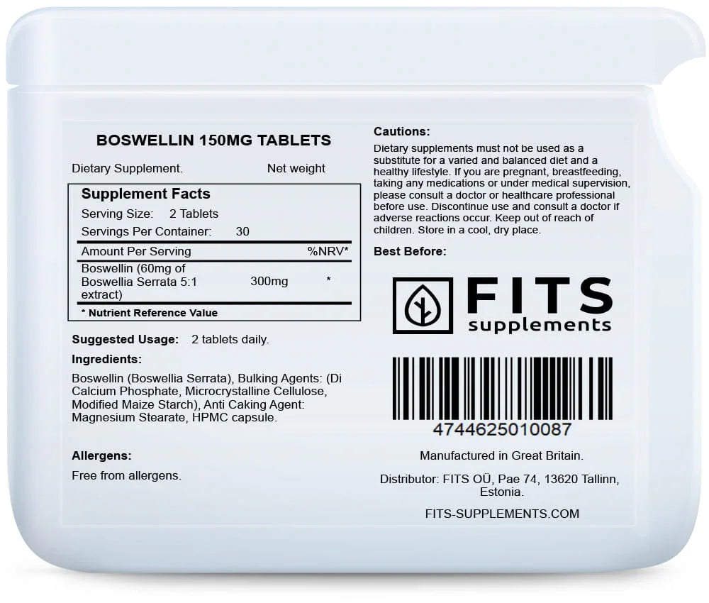 Boswellin 150mg 60 tablets - FITS Dietary Supplements