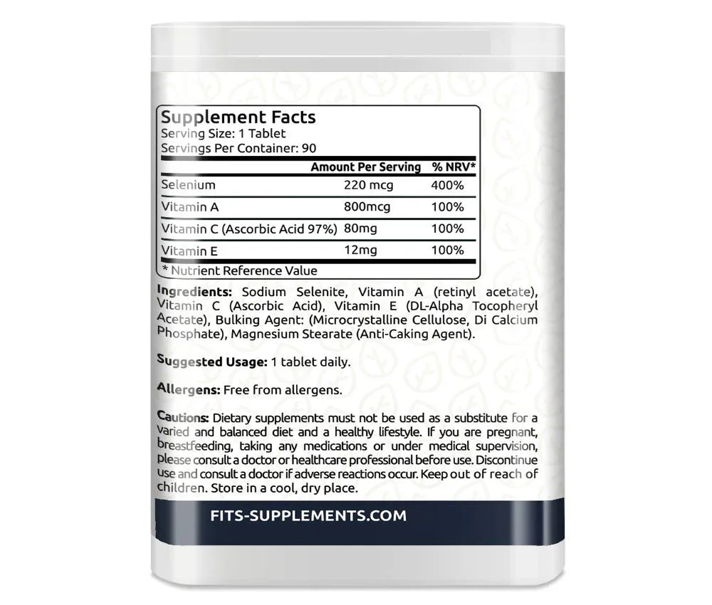 Selenium and ACE 90 tablets - FITS Dietary Supplements