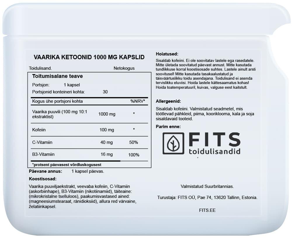 Raspberry Ketones 1000mg 60 capsules - FITS Dietary Supplements