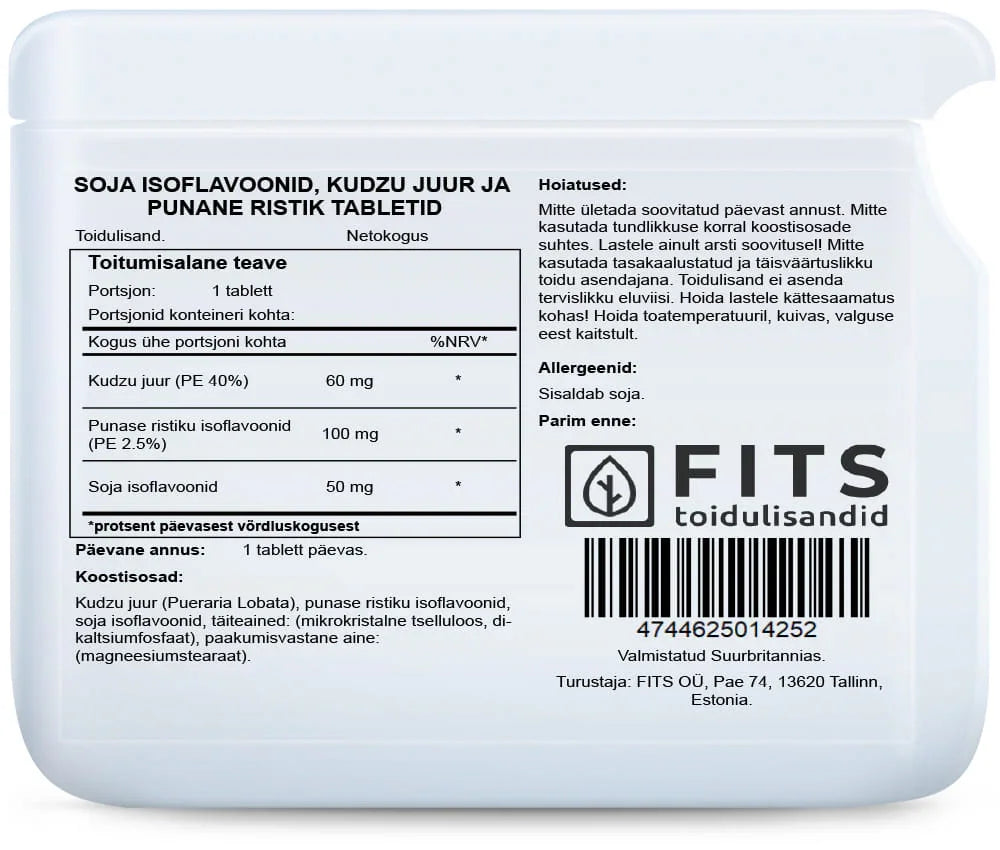 Soya Isoflavones, Kudzu Root and Red Clover 30 tablets - FITS Dietary Supplements